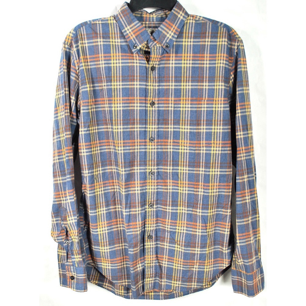 J. Crew M Blue Orange Striped Long Sleeve Shirt